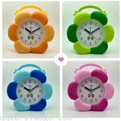 Sunflower Fashion Creative Little Alarm Clock Bedside Wake-up Student Gift Clock Flower Shape Table