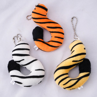Plush Doll Pendant Tiger Tail Keychain Couple Schoolbag Ornaments Backpack Accessories Ugly Cute Creative Doll