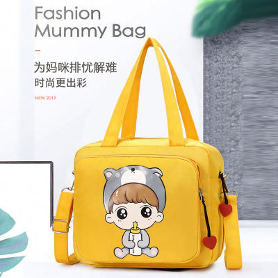 Cartoon Mummy Bag Factory 2021 New Portable Waterproof Portable Baby Diaper Bag Shoulder Bag Multifunctional Leisure Bag