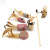 Amazon Cross-Border Hot Selling Cat Toy Set Wooden Pole Cat Teaser Feather Mouse Funny Cat Pet Toy