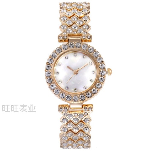 new women‘s luxury diamond-embedded watch marble simple fashion steel belt temperament bracelet women‘s quartz watch