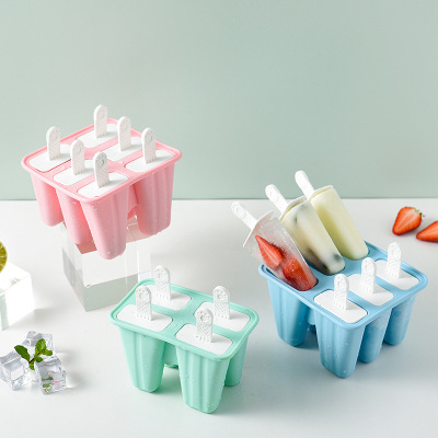 6 Grid New Creative Silicone Ice Tray Ice Maker Homemade DIY Popsicle Ice-Cream Mould Set Ice Candy Ice Cube Mold