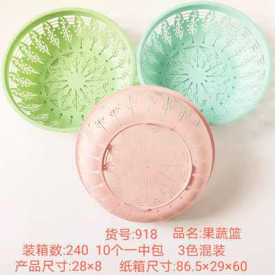 L1142 918 Large round Fruit Basket Plastic Fruit Plate Candy Plate Household Living Room Dried Fruit Plate Daily Necessities