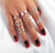 Best Seller in Europe and America Amazon Pearl Ring Cross Simple Ring Eight-Character Knuckle Ring Suit 10-Piece Set
