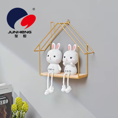 Room Wall Rack Punch-Free Background Decoration Wall Mounted Storage Rack Bedroom Bedside Wall Rack