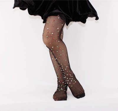 Kid's Socks Hot Drilling Fishnet Stockings Fashion with Diamond Stockings Hollow Stockings