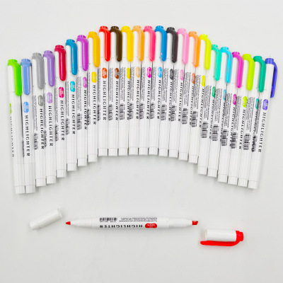 Double-Headed Fluorescent Pen Water-Based Color Marker Notebook Diary Decoration Light Color Series Marker