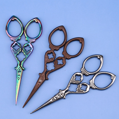 Supply Stainless Steel Retro Double Happiness Gourd Scissors Embroidery Scissors Office Tea Bag Tea Bag Scissors Beauty Scissors