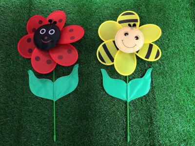 Factory Self-Produced Foreign Trade Domestic Sales Cartoon Beetle Bee Flower Shape Non-Woven Fabric Outdoor Camping Decoration