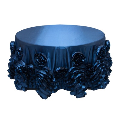 Vintage Round Polyester Taffeta Table Cloth For Wedding Part