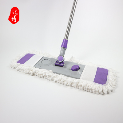 Large Mop Flat Home Tile Floor Wood Floor Fiber Dust Mop Rotating Hand Washing Free Wet And Dry Dual-Use Flatbed