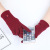 New Women's Spun Velvet Gloves Winter Embroidery Touch Screen Gloves Warm Cold-Resistant Windproof Gloves