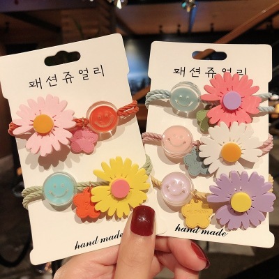 Internet Celebrity Ins Polymer Clay Little Daisy Hair Rope Cute Refreshing Hair Ring Hair Rope Mori All-Match Rubber Band Hair Ring