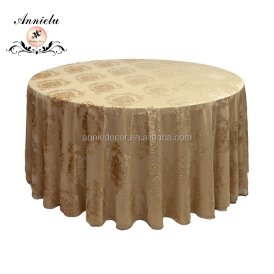 Popular sale custom round fancy table covers champagne velve