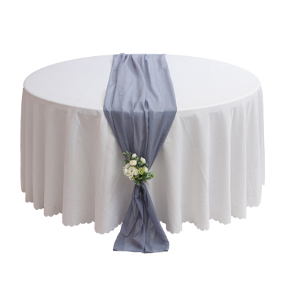 Hot Sale Luxury Solid Color Chiffon Fabric Table Runner for 