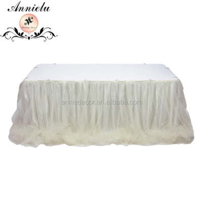 AL2019-TC19 Luxury White Mesh Fabric Chiffon Wedding Table S