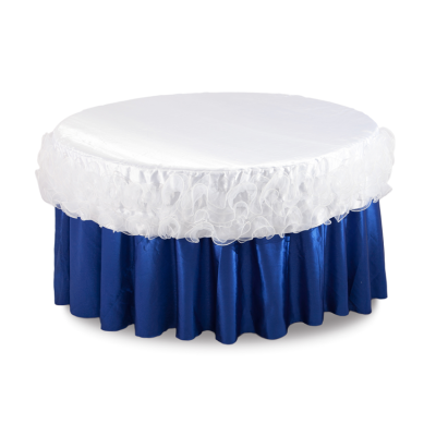 High Quality Good Price Customized White Satin Ruffled Table