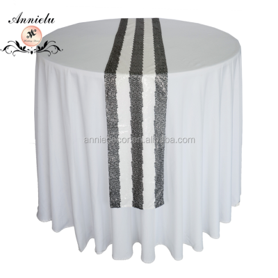 New stripe sequin embroidery table runner for wedding party 