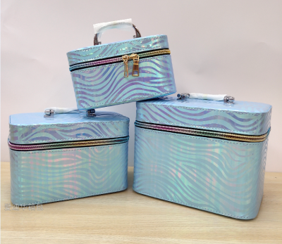 Aidihua New Square Zebra Pattern Large Capacity Three-Piece Suit Makeup Portable Travel Storage Waterproof Wash Bag