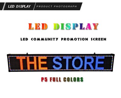 Wholesale High Quality P5 Indoor 100x20cm Small Striped Screen Text Background Picture Display Billboard Led Signs
