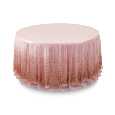 Wholesale Premium Elegant Round Pink Glitz Sequin on Mesh Em