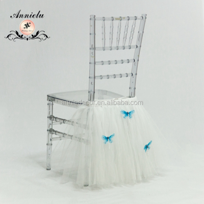 Hot sale white tulle tutu wedding chair cover with beautiful