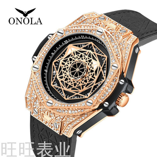 cross-border luxury fashion full diamond diamond women‘s watch men‘s waterproof quartz watch japanese movement