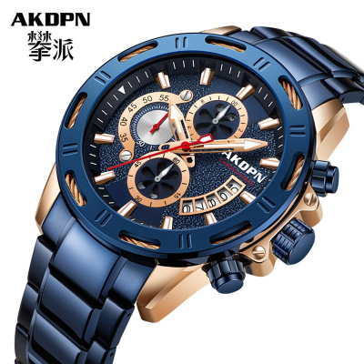 Panpai/Akdpn Brand Watch Fashion Quartz Watch Cross-Border Luminous Waterproof Steel Belt Men's Watch A9021