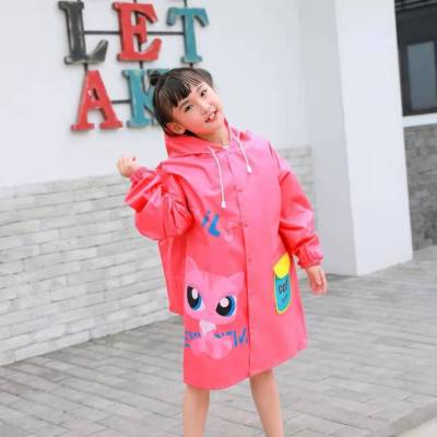 Factory Children's Raincoat Children's Poncho Polyester Fabric Student Outdoor Backpack Raincoat Suit Hiking Rain Gear