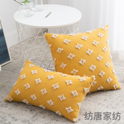 Cross-Border Amazon Nordic Ins Style Small Flower XINGX Cotton Pillow Cover Waist Pillow Bedroom Living Room Sofa Bay Window Cushion