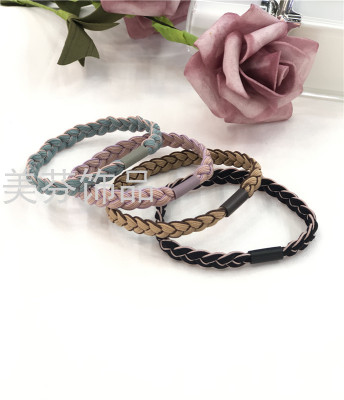 Korean Style Handmade Braid Headband Highly Elastic Hair Rope Popular Ornament Hair Ring