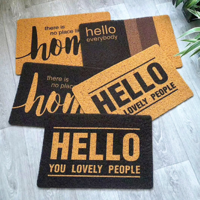 Imitation Coconut Palm Cutting PVC Loop Carpet Household Hallway Entrance Door Mat Non-Slip Custom Door Mat PVC Floor Mat