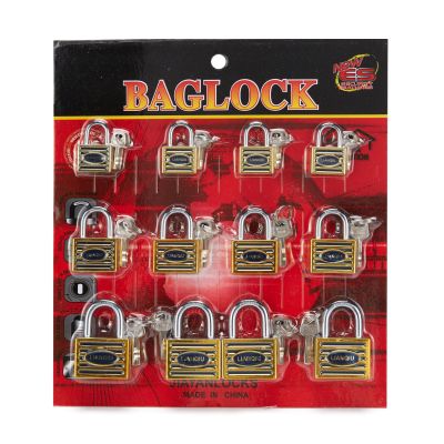 Silver Set Plastic Square Steering Lock Iron Padlock Open Key Outdoor Lock Factory Wholesale Suction Card Direct Wholesale
