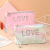 2021 New Plush Cosmetic Bag Women's Love Embroidered Hand Body Portable Women's Storage Bag Can Be Wholesale and Customized