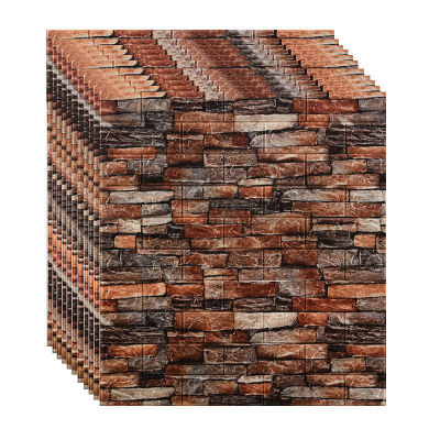 Wholesale 3D 3D Wall Tile Anti-Collision Foam Wall Sticker Retro Background Wall Moisture-Proof Wall Sticker Brick Pattern Wall Sticker Wall Sticker