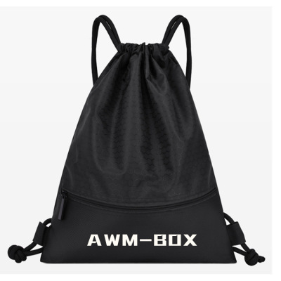 Outdoor Sports Waterproof Oxford Fabric Drawstring Bag Manufacturer Customization Logo Football Pattern Shoulder Drawstring Bag Color Printing