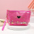 Factory Direct Supply Portable Love Cosmetic Bag Plush Cat Flat Bag Creative Square Color Wash Bag Storage Bag