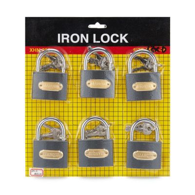 Factory Direct Wholesale 63mm Gray Suction Card Iron Padlock Student Household Wardrobe Padlock Open Lock Head Wholesale Large Quantity
