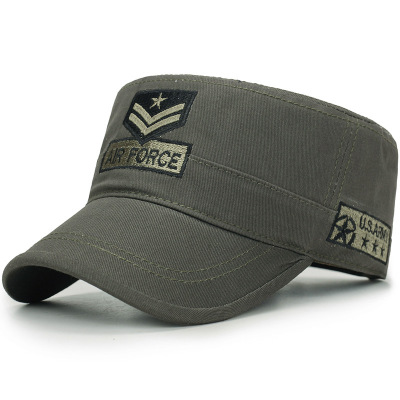 Men's Hat Wholesale Custom Flat-Top Peaked Cap Outdoor Sun Hat Camouflage Military Cap Spring  Autumn Summer Retro Hat