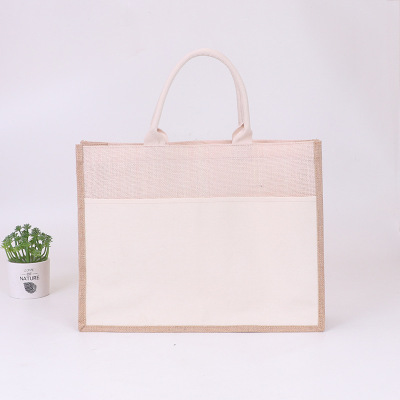 Factory Wholesale Blank Jute Bag Linen Gift Bag Vintage Linen Folded Bag Shopping Bags