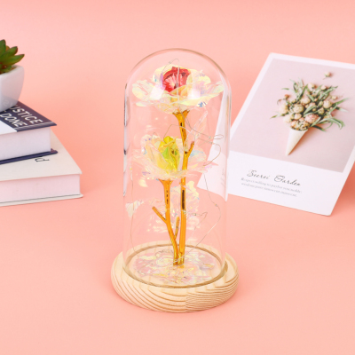 Preserved Fresh Flower Glass Cover Gift Box Rose Rose 520 Valentine's Day Birthday Gift for Lovers Girlfriends' Gift
