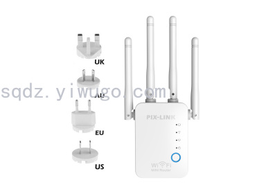 300M Four Antenna Amplifier Repeater Repeate Wireless Routing Network Expander Wr16 New WiFi
