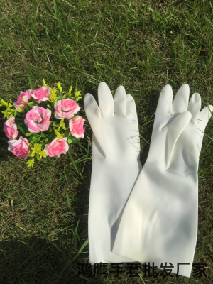 White Nitrile Glove Acid-Resistant Wear-Resistant Alkali-Resistant Light Lining Household Gloves Bright Show Nitrile Glove