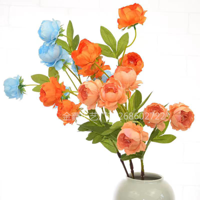 7 heads exquisite peony high-grade artificial flowers wedding flower arrangement road lead home decoration fake flowers 