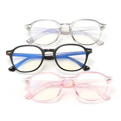 2021 New round Frame Student Glasses Frame Fashion Plain Glasses for Bare Face Endless Meter Nail Anti Blue-Ray Glasses Frame