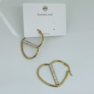 Fashionable All-Match Gold-Plated Stainless Steel Earrings Earrings European and American/Korean Simple Jewelry Jewelry