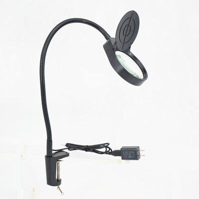 Pdok Small I-Shaped Clip with Light Magnifying Glass Pd7s Universal Metal Hose Black Repair Detection Lighting Lamp