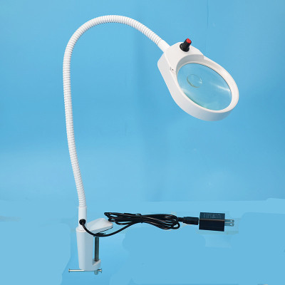 Dongguan Direct Sales Pdok Small I-Shaped Clip with Light Magnifying Glass Pd7s Universal Metal Hose White Lighting Lamp
