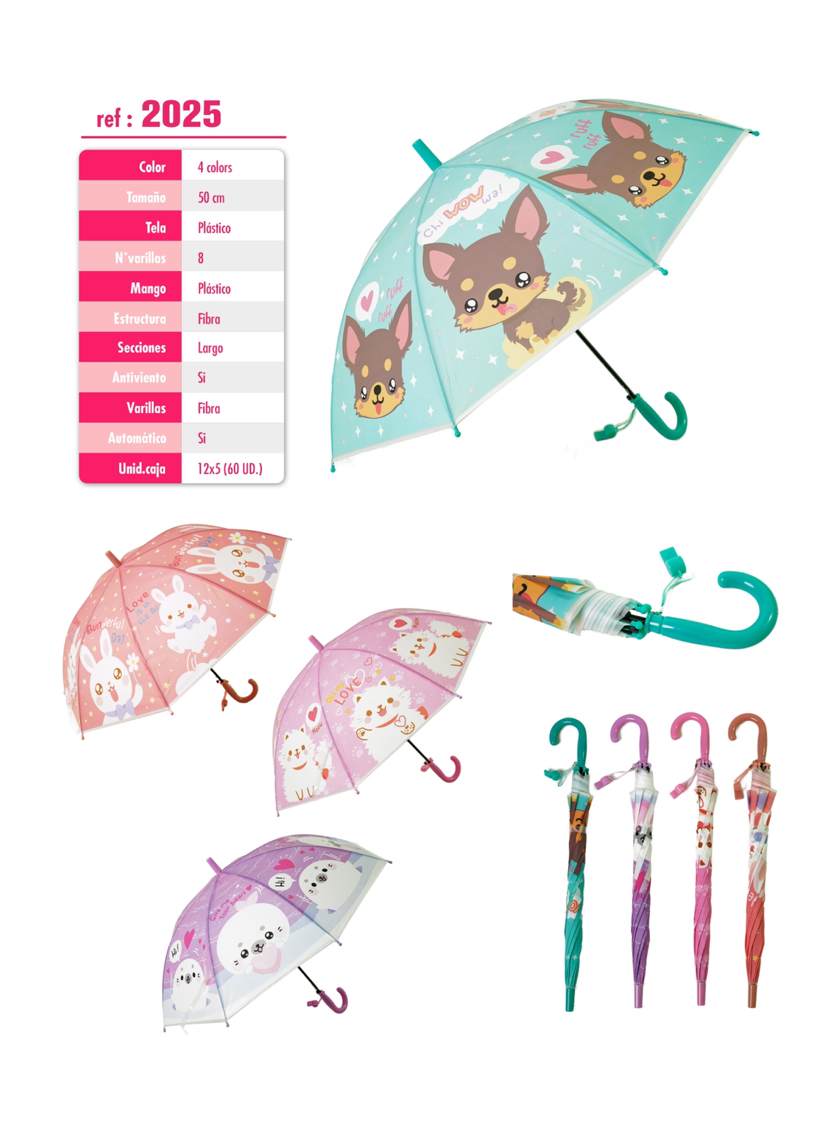 厂家直销50cm自动环保EVA满版印刷卡通图案儿童伞创意伞直杆伞