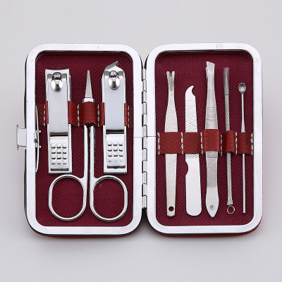 Nail Scissors 8-Piece Set Nail Clippers Beauty Tools Pedicure Knife Manicure Nail Clippers Set Box Stall Supply